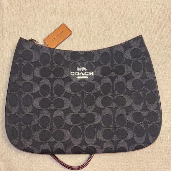 COACH Penelope Shoulder Bag In Black Signature Denim CP104 - Picture 7 of 7
